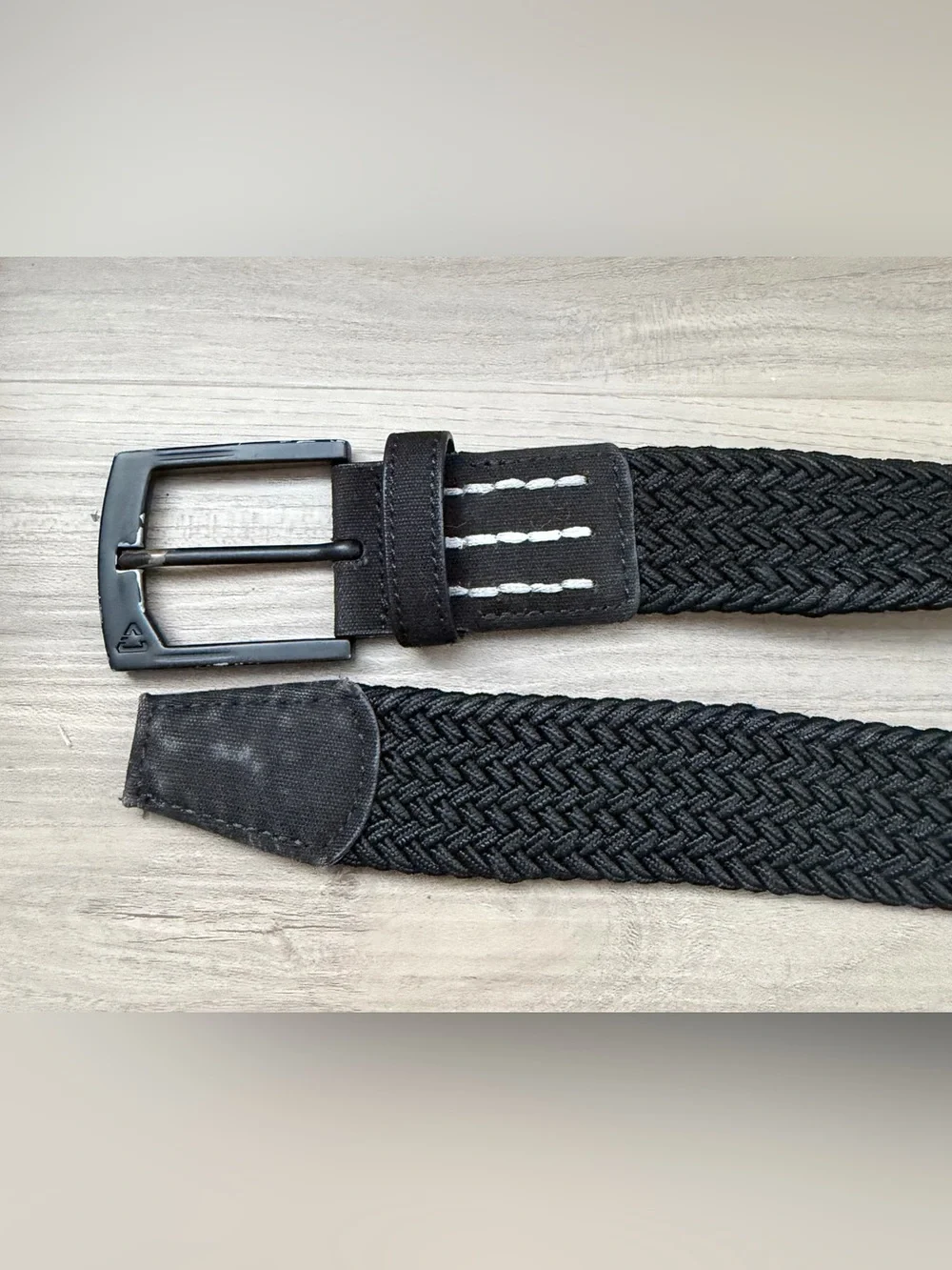 Travis Mathew Cuater Mens Black Braided Stretch Golf Belt Matte Buckle Size S
